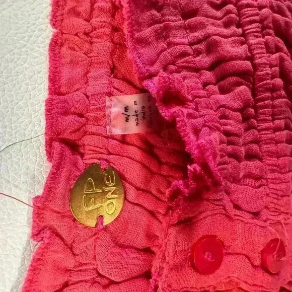 Free People Women's Pink Ruffled Spaghetti Strap Top Size Medium - Picture 5 of 5